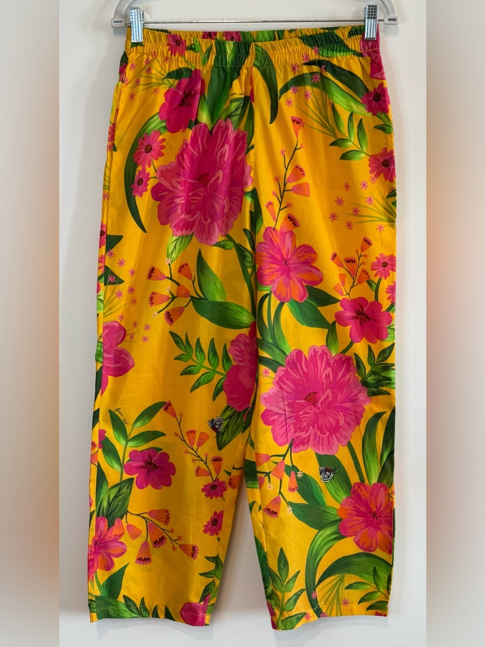 NEW Farm Rio x Anthropologie Women’s Yellow Floral Lightweight Pants Size M